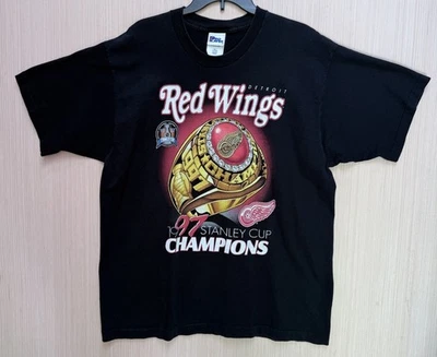 Vintage Detroit Red Wings Men’s XL  Shirt Stanley Cup Champions Pro Player 90s - Image 1 of 4
