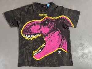 Vintage 1993 JURASSIC PARK T-Rex ALL-OVER PRINT T-Shirt Single Stitch Large - Picture 1 of 7