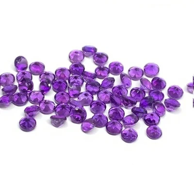 5x5 MM Flawless Natural Brazilian Amethyst Round Cut Loose Gemstone 300PCS Lot - Image 1 of 4