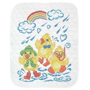 Herrschners® Splish Splash Baby Quilt Stamped Cross-Stitch Kit - Picture 1 of 1