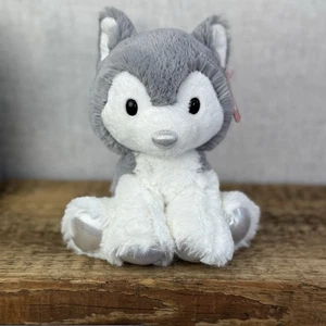 Aurora Glitzy Tots Husky Dog Soft Toy - Mini Husky Plush Grey/white/silver New - Picture 1 of 11
