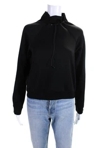 Koral Womens Drawstring Turtleneck Crop Pullover Sweatshirt Black Size Medium - Picture 1 of 6
