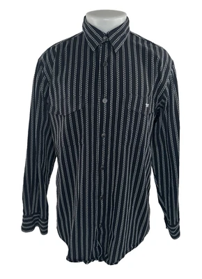 KING RANCH - Botones de metal bordados a rayas para hombre Lg. Camisa Foto 1 de 4