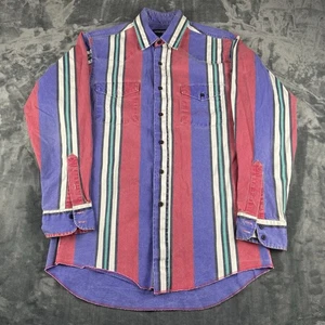 Vintage Wrangler Brushpopper Men 15-33 Shirt Multicolor Western Striped Cowboy - Picture 1 of 19