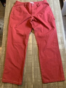 Tommy Hilfiger Y2K Lona Carpintero Pantalones Mujer 6 Rojo 100% Algodón Trabajo Retro - Imagen 1 de 7