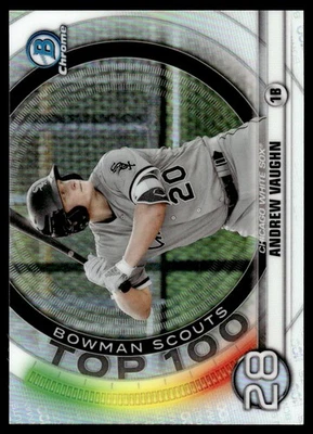 2020 Bowman #BTP-28 Andrew Vaughn Chrome Bowman Scouts Top 100 - Image 1 of 2