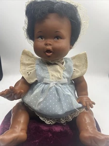 "Muñeca vintage afroamericana Ideal Rub-a-Dub Dolly 1973 17"" vinilo" - Imagen 1 de 11