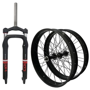 26'' *4.0" Bike Fat tire Suspension Fork & 26*4.0" Wheel set 135mm*190mm 36H 12G - Picture 1 of 12