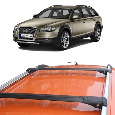 Barras transversales portaequipajes negro para Audi A6 C6 Allroad Quattro 2006-2011 Foto 1 de 4