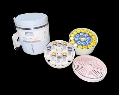 Frasco de comida Hydrapeak 25 oz + inserções de armazenamento de peptídeos para 31 frascos - I’ve Blue - Imagem 1 de 3