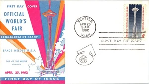 1196-49 Settle World Fair FDC, 1st Top of the Needle Cachet, UA, OF - Imagen 1 de 3
