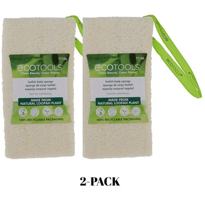 Exfoliante exfoliante natural a base de plantas soplo esponja baño corporal Ecotools 2 piezas Foto 1 de 4