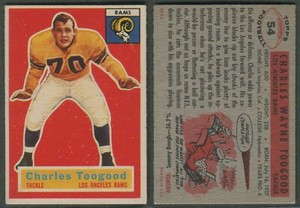 1956 Topps - #54 Charles Toogood - Los Angeles Rams