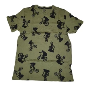 Spotted Zebra Boys Olive Green & Black Short Sleeved V neckline Tshirt Size XXL - Picture 1 of 7