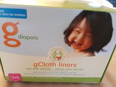 NUEVO gDiapers Caja De 105 Caja De Forros De Tela Sin Abrir Foto 1 de 2