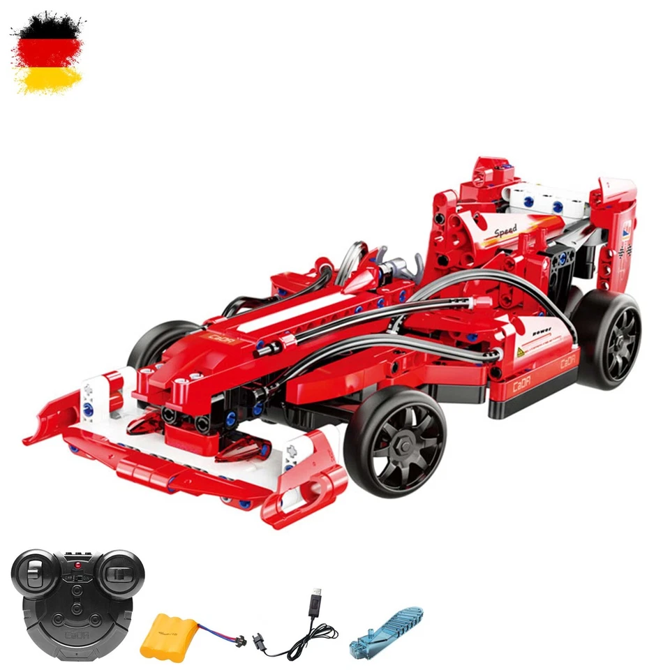 RC ferngesteuertes Formel 1 Auto, Fahrzeug aus Bausteinen mit Akku und Ladekabel - Bild 1 von 4