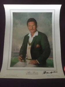 Rare signed Alan Border poster AUSTRALIAIAN CAPTAIN - Picture 1 of 3