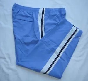 Nike Pantaloni da Pista Donna M (8-10) Sfoderati Blu Chiaro Bianco Blu Righe - Foto 1 di 10