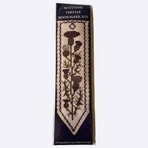 Vtg Cross-Stitch Bookmark Kit Scottish Thistle Small Project New Great Britain - Picture 1 of 3