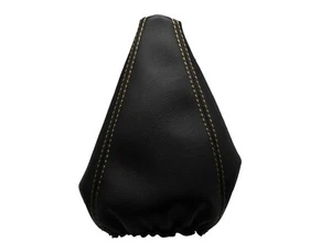 SUBARU FORESTER I (97-02) Cuffia Leva Cambio 100% Vera Pelle - Cuciture Beige - Picture 1 of 1