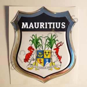 Pegatina emblema de Mauricio escudo 3D resina cúpula gel calcomanía de vinilo coche - Imagen 1 de 1