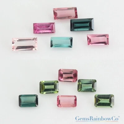 Multi Color Tourmaline Faceted Baguette and Octagon Loose Gemstones AA Quality - Image 1 of 2