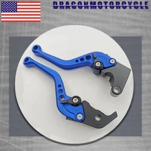 CNC Adjustable Short Levers handle Fit For KAWASAKI ZX6R 07-16 ZX10R 06-15 BLUE - Picture 1 of 2