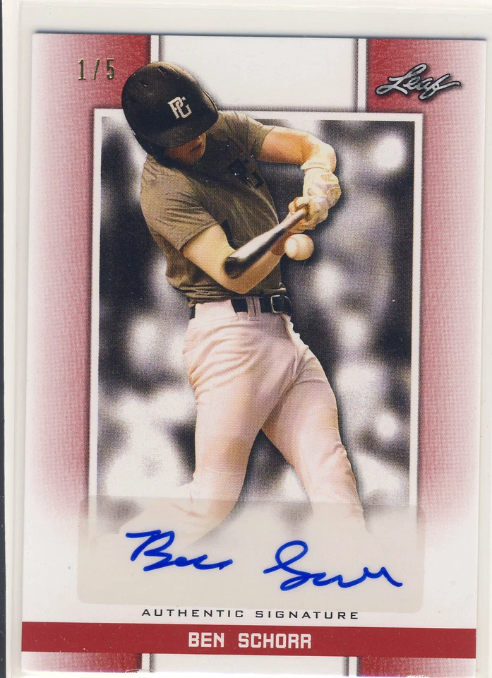 BEN SCHORR 2019 Leaf Perfect Game PG National Showcase Red AUTO /5 AUBURN - Image 1 of 1