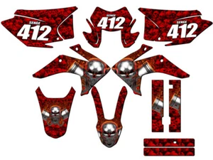 2015-2020 (with Headlight) CRF 230 F FLAMING GEARHEAD Red Senge Graphics Kit ... - Picture 1 of 10