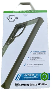 NIB Itskins Samsung Galaxy S23 Ultra HYBRID_R Green/Clear Case SGCR-HYBSO-KATR - Picture 1 of 4