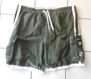 Men Counter Culture Size XXL Swim Trunks Board Shorts Olive Green Cargo Pockets - Picture 1 of 4
