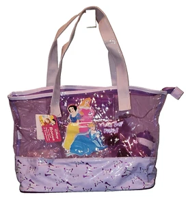 DISNEY 3 PRINCESS LARGE BEACH BAG TOTE PURSE~NW~SUNGLASSES WATER BOTTLE KERCHIEF - Picture 1 of 5