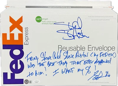 Stone Cold Steve Auston & Eric Bischoff Signed Fed Ex Envelope Firing Stone Cold - Image 1 of 4