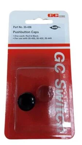 Pushbutton Caps 0.34in Red Black 2pcs - Picture 1 of 1