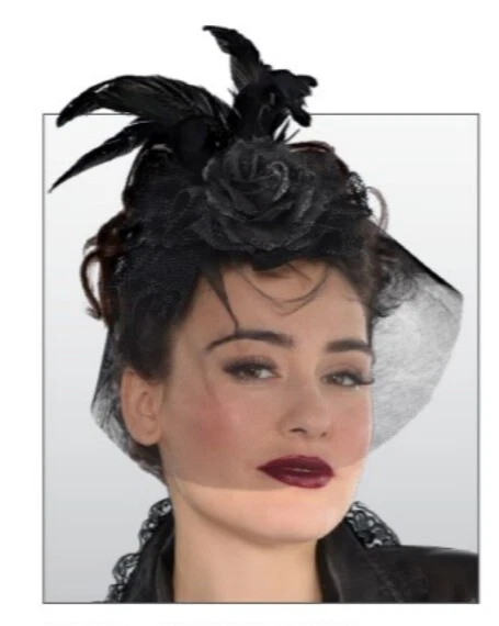 Diadema Gótica Día de Muertos - Rosas - Velo - Negra - Accesorio de Disfraz Foto 1 de 1