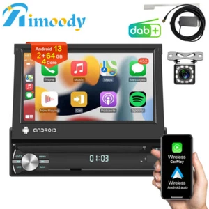 Android 13 Autoradio 1DIN 7" Bildschirm Carplay GPS NAVI DAB+ BT USB WiFi 2+64GB - Bild 1 von 20