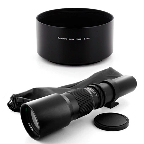 Vivitar 500mm Tele Lens + 67mm,Hood for Micro 4/3 m43 Panasonic DMC GF2 GF1 G2 - Image 1 of 1