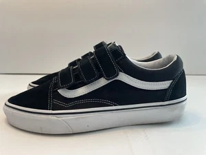 Vans Hombres Old Skool V Correa Negro Blanco Verdadero Gamuza Zapatos de Patín Talla 8.5 EE. UU. 10W - Imagen 1 de 17
