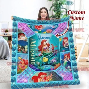 Personalized The Little Mermaid Ariel Princess Blanket – Halloween and Christmas - Picture 1 of 4