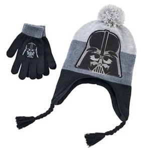 NEW Star Wars Darth Vader Black & Gray Hat & Gloves Set Youth - Picture 1 of 4