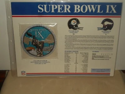 超级碗IX钢人队维京人队1975年威拉比·沃德官方NFL国家补丁卡 — 第 1/4 张图片