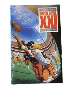 1987 Super Bowl XXI Spiel Broadcast Guide + Bonus - Broncos vs Giants, Simms MVP - Bild 1 von 3