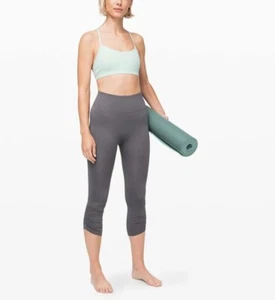 Lululemon Ebb To Street Crop High Waist Raise Leggings Ca 4 Purple Au 8 RRP $119 - Picture 1 of 2