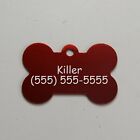 Pet ID Tag Doggie Bone Cat Dog Collar License Custom Personalized Laser Engraved