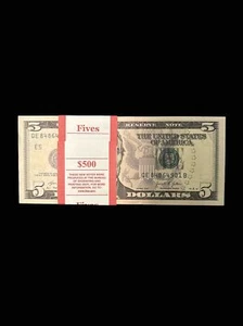 100 ($5 Bills) - 100 Uncirculated Sequential Five Dollar Bills (WITH STAR NOTE!) - Picture 1 of 3