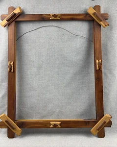 Antique Hand Crafted Picture Frame 18.5" x 14.75" Tramp Art Adirondack - Large - Picture 1 of 10