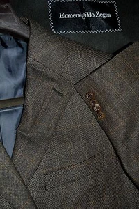 $ 2695 NEUWERTIG Ermenegildo Zegna 15mil15 Super 170s braune Tweedjacke 44L - Bild 1 von 12