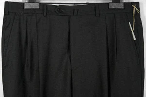 EXCELLENT_NWT_$695 GIANLUCA ISAIA HAND_MADE_SUPER_120s COAL_BLACK W32 12562 - Picture 1 of 4