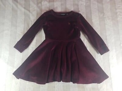 Rock Your Kid Burgundy Full Circle Velour Skater Long Sleeve Girls Dress Size 4 - Image 1 of 4