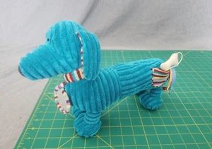 Jellycat London bassotto in velluto a coste blu peluche cane viennese corteccia sonaglio osso - Foto 1 di 8